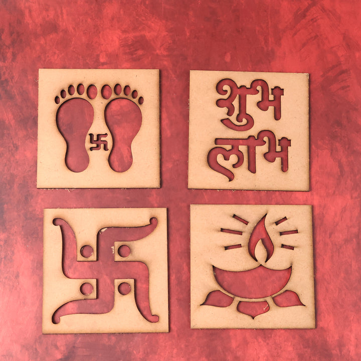 Wooden Decorative Cutouts (Mix Design  4 Pc) - Trendex
