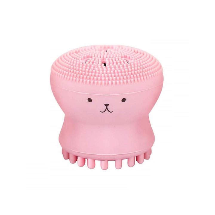 1671 Facial Cleansing Brushes Cute Octopus Shape Silicone Face Scrubber Massager Skincare Tool (1pc) - Trendex