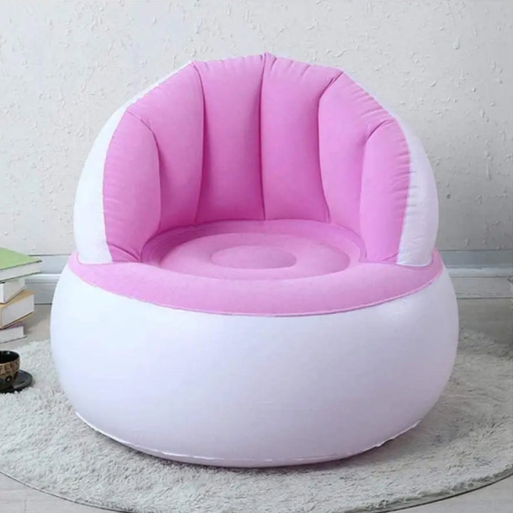 Kids Inflatable Sofa Chair With Backrest  Foot Air Pump With Hose (1 Set  85x74 Cm Approx) - Trendex