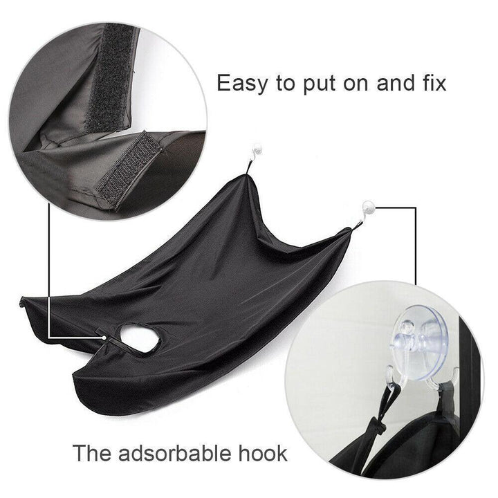 6027 Black Beard Apron Hair Clippings Catcher Grooming Bib - Trendex
