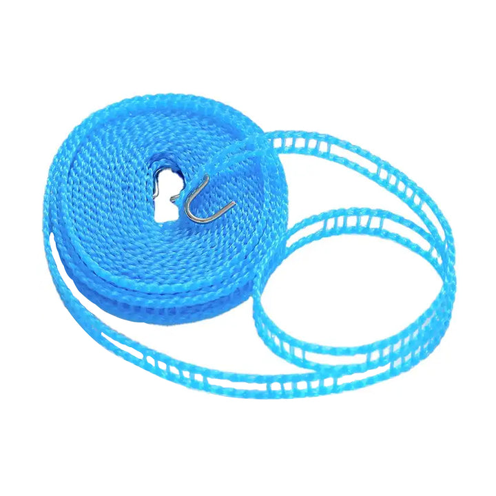 8861 3 Meters Windprood Anti-slip Clothes Washing Line Drying Nylon Rope With Hooks Durable Camping Clothesline Portable Clothes Drying Line Indoor Outdoor Laundry Storage For Travel Home Use (3 Mtr.) - Trendex