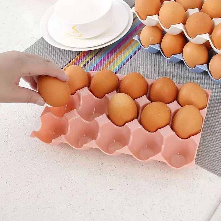 2116 15 Cavity Plastic Egg Tray Egg Trays For Storage With 15 Eggs Holder (4 Pc Set) - Trendex