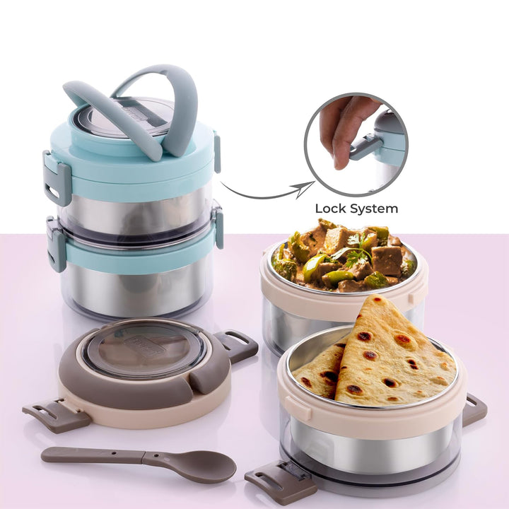 Ganesh Steko-2 Double Layer Stainless Steel Insulated Lunch Box Set - Trendex