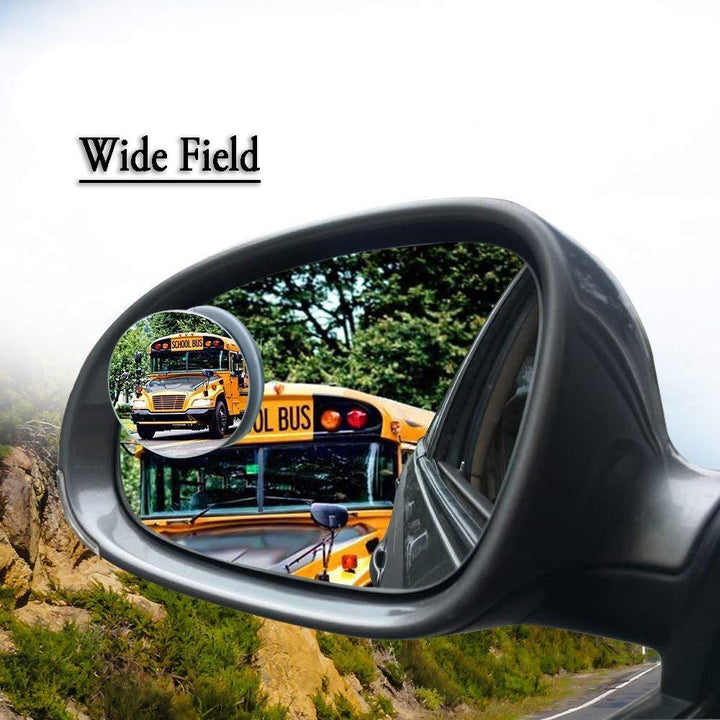 1512 Blind Spot Round Wide Angle Adjustable Convex Rear View Mirror - Pack Of 2 - Trendex