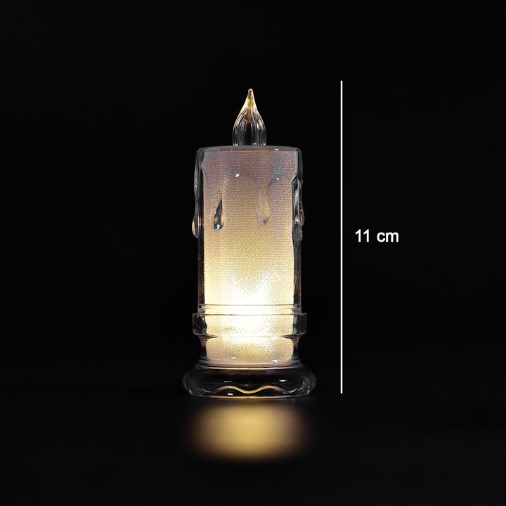 6559 Big Size Flameless Melted Design Candles For Decoration (Set Of 12pc) - Trendex