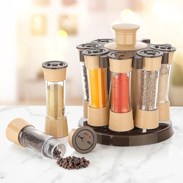 360 Revolving Spice Rack For Kitchen And Dining Table 8 Spice Jars - Trendex