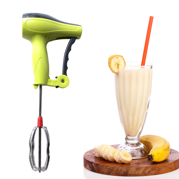 0703 Power Free Manual Hand Blender With Stainless Steel Blades Milk Lassi Maker Egg Beater Mixer Rawai - Trendex