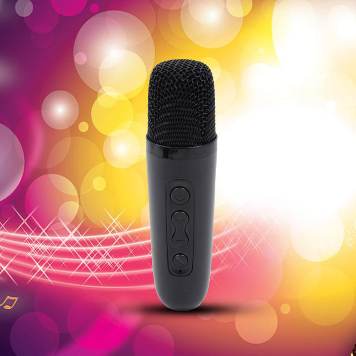 Wireless Bluetooth Speaker 5w High Bass With Wireless Mic  Microphone Led Torch Solar Charging Support Usb  Adjustable Strap (1 Set) - Trendex