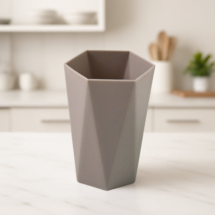 Hexagon Shape Small Plastic Drinking Glass (1 Pc) - Trendex