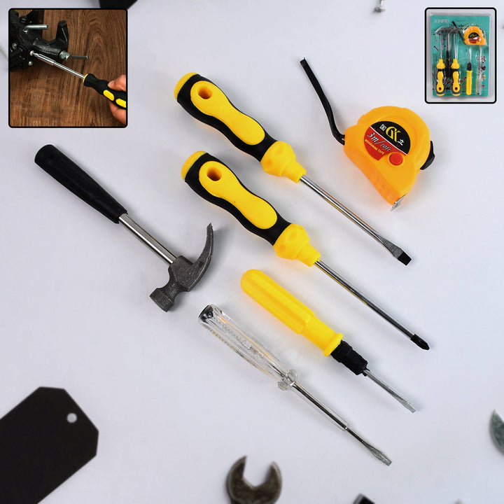 6 In 1 Hand Tool Kit Repair Home Screwdrivers Tool Kit With Tools Including Daily - Trendex