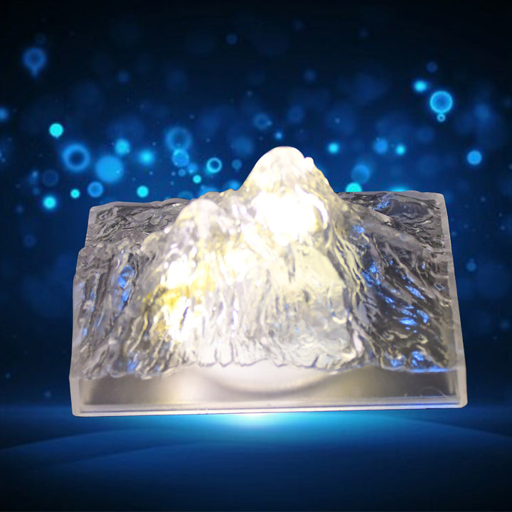 8444 Plastic Iceberg Night Light Mountain Lights Flameless Modern Clear Led Flameless Party Candles Led Lamp Home Decoration Mini Atmosphere Light Bedroom Decor Desktop Ornament Children Gift (Moq - 12 Pc) - Trendex