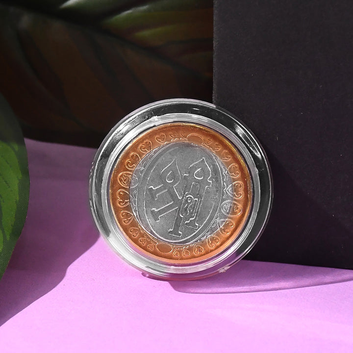 Premium Gold  Silver Dual-tone Religious Coin With Lakshmi Ganesh Design - Trendex