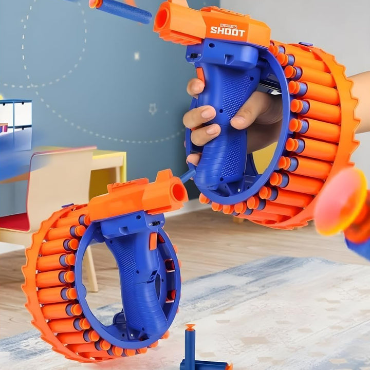 17921 Amazing Toy Gun Electric Gun For Children 28 Soft Bullets For Youth Safety Childrens Electric Hand Ring Wheel Soft Bullet Gun Gift Toys - Trendex