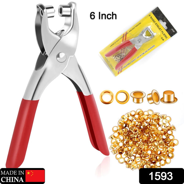 1593 Grommet Setting Tool With 25 Pcs Gold Eyelets Grommets Steel Hole Punch Setter Kit For Leather Canvas All Fabrics Men And Women Clothes Shoes Belts Bags Crafts - Trendex