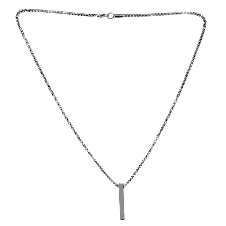 Stainless Steel Plain Stick Shape Locket With Chain (1 Pc) - Trendex