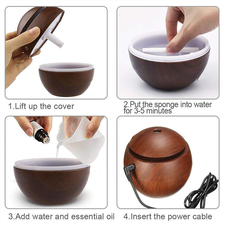Ultrasonic Aromatherapy Humidifier Usb Desktop (130 Ml  1 Pc) - Trendex