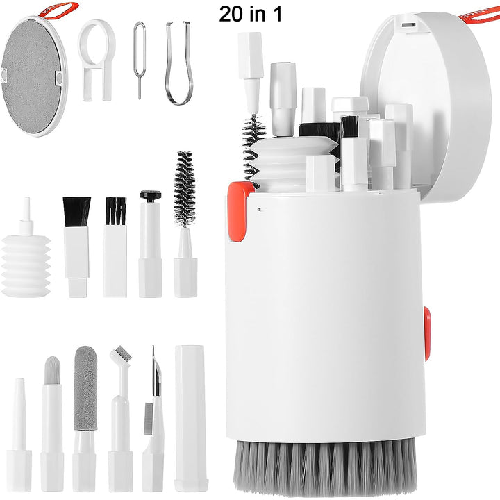 12908 Keyboard Cleaner Kit 20-in-1 Laptop Phone Screen Cleaning Kit Keyboard Cleaning Kit With Electronic Cleaning Brush Spray For Airpods Pro Ipad Iphone Pro Camera Computer Cleaning - Trendex