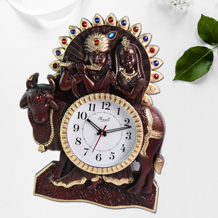 Analog Latest Stylish New Models Wall Clock With God Radha Kishan Frame - Trendex