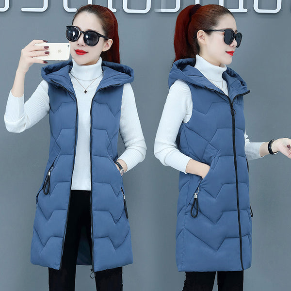 Down Cotton Vest Women's Mid-length Plus Size Coat - Trendex