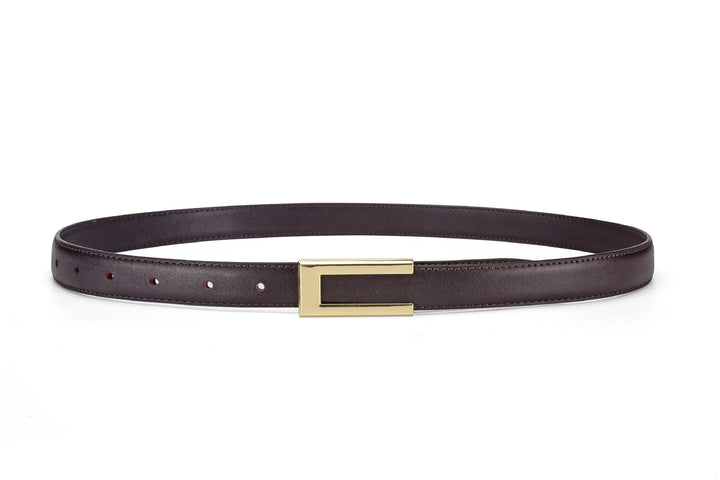 Cowhide Retro Black All-match Decorative Skirt Suit Jeans Leather Thin Belt - Trendex