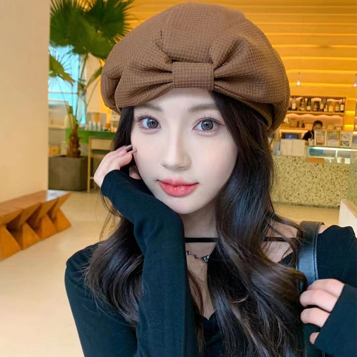 Korean Style Sweet Bowknot Beret Female Japanese Style - Trendex
