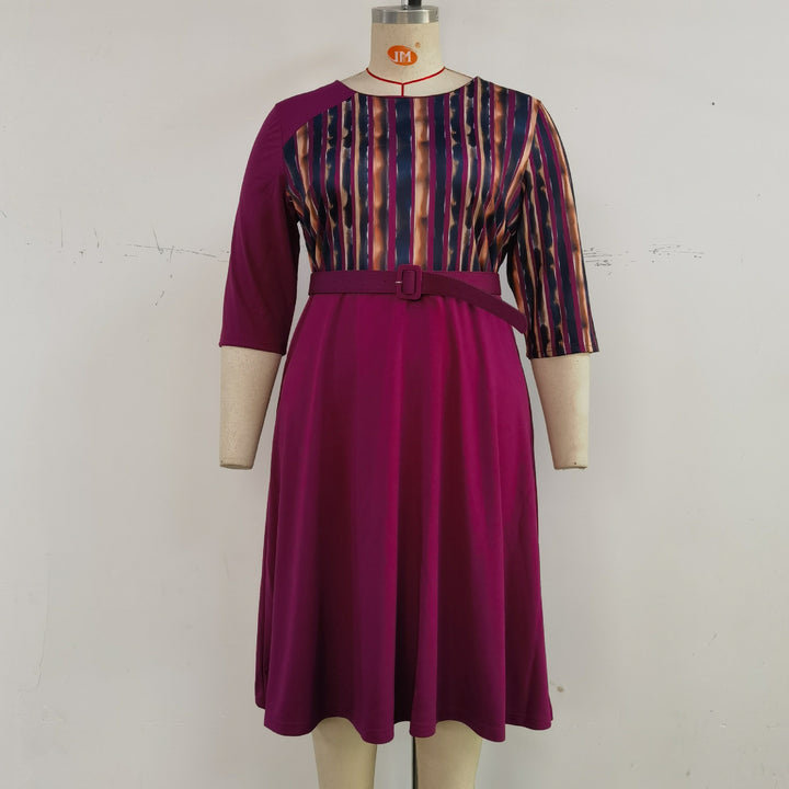 Plus Size Women's Clothing New Printed Dress - Trendex