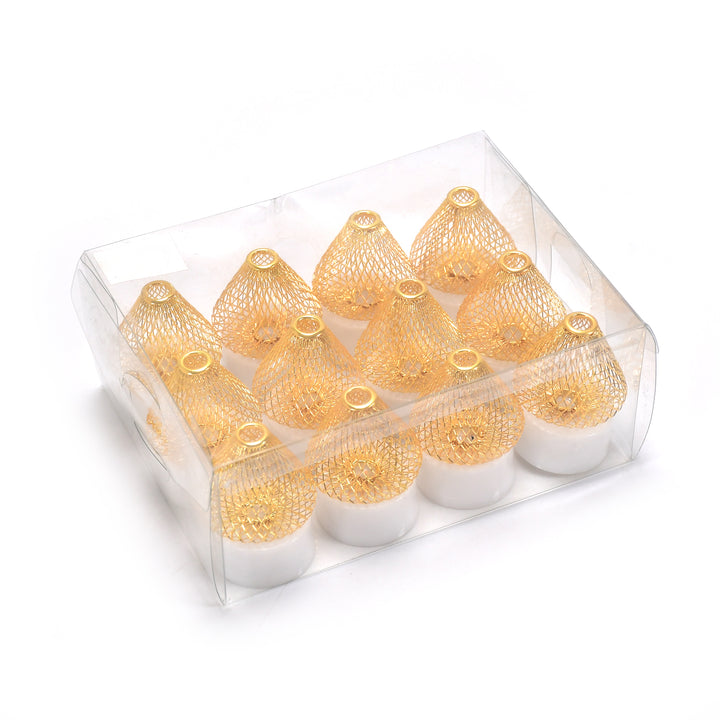 6551 12pcs Flameless And Smokeless Decorative Candles Acrylic Led Tea Light Candle For Gifting House Light For Balcony Room Birthday Christmas Festival Events Decor Candles (12 Pieces) - Trendex