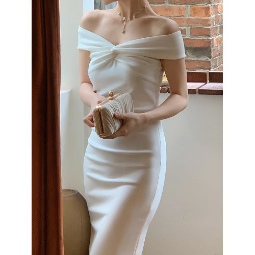 French Style Slim Fit Socialite Elegant Evening Dress Skirt Female Early Spring And Summer - Trendex