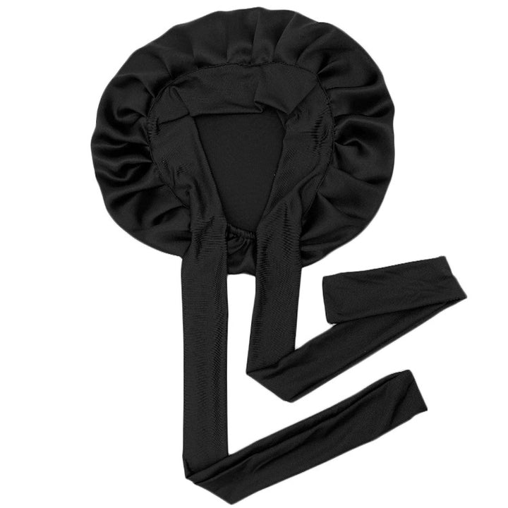 Simple Wide Ribbon Adjustable Silk Nightcap - Trendex