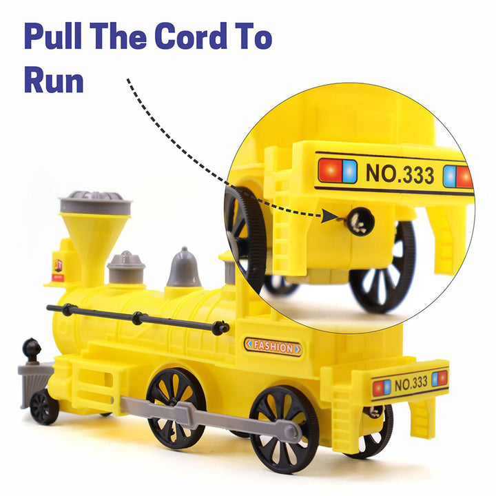 Pull And Go Train With Light Plastic String Pull Back Train (1 Pc  Mix Color) - Trendex