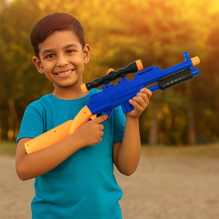 Shot Air Gun Toy With Scope And 8 Soft Foam Bullets Set - Trendex