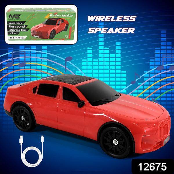 12675 Wireless Bluetooth Speaker Portable Car Shape Music Speaker Support Bluetooth Tf Card Usb Fm Radio Function Unique Shape Car Speaker - Trendex