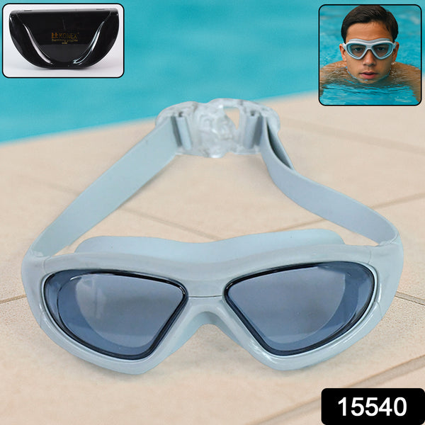 Premium Wide Vision Swimming Goggles With Protective Hard Case (1 Pc) - Trendex
