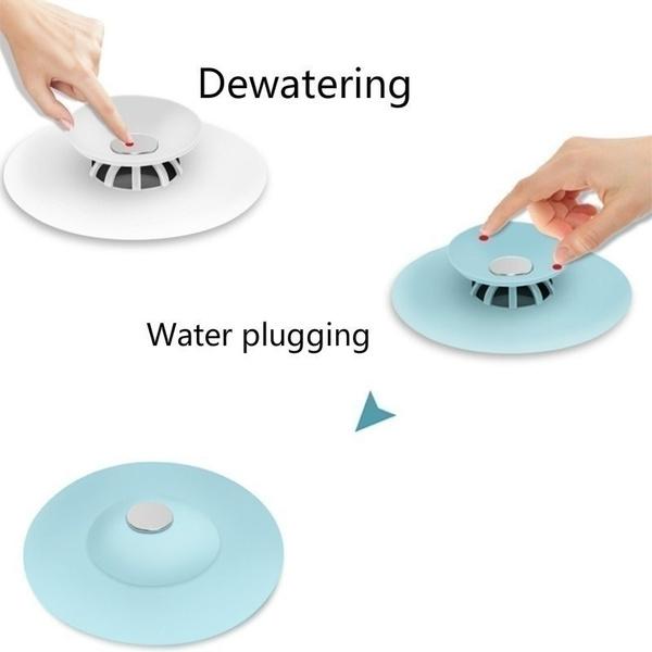 1163 Creative 2-in-1 Silicone Sewer Sink Sealer Cover Drainer (Multicolour) - Trendex