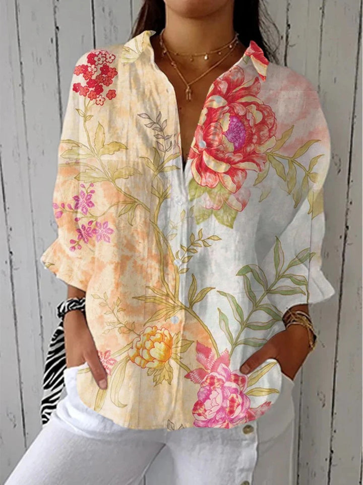 Women's Creative Fashion 3D Printing Lapel Casual Shirt - Trendex