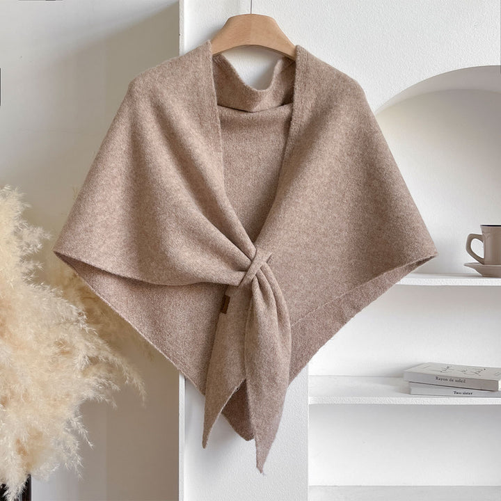 All-matching Triangular Binder Neck Warmer Scarf Pure Color All-matching Bib Shawl - Trendex