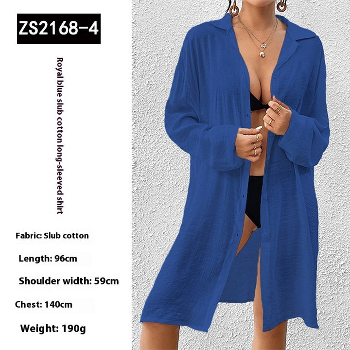 Tencel Slub Cotton Long-sleeved Shirt For Women - Trendex