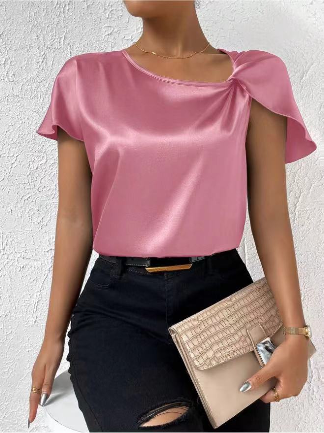Women's Fashion Solid Color Loose-fitting Versatile Top - Trendex