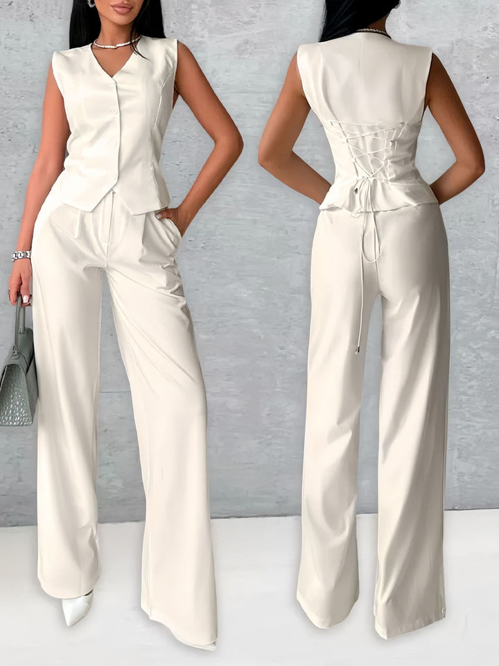 Women's Outer Wear Spring And Summer Vest Pants Two-piece Set - Trendex