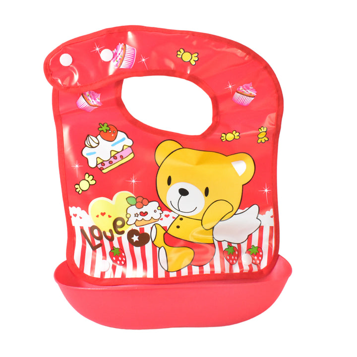 Multifunctional Waterproof Bpa Free Reusable Soft Fabric Plastic Baby Bib (1 Pc) - Trendex