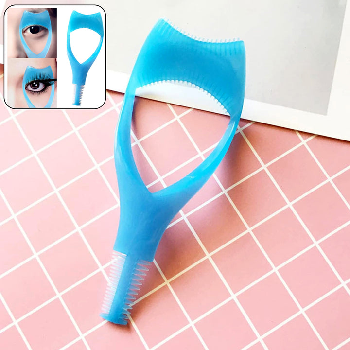 0382 3 In 1 Plastic Makeup Cosmetic Eyelash Tool Lash Mascara Applicator Eyelashes Guide Eyelashes Brush Curler Comb Eye Makeup Tool Female Supply (1 Pc) - Trendex