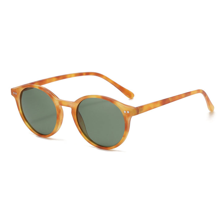 Round Polarized Full Rim Frame Sunglasses - Trendex