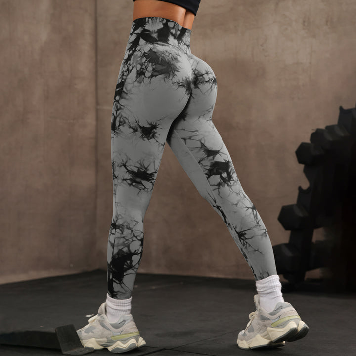 High Waist Tight Yoga Pants Tie-dye Breathable Workout Pants - Trendex