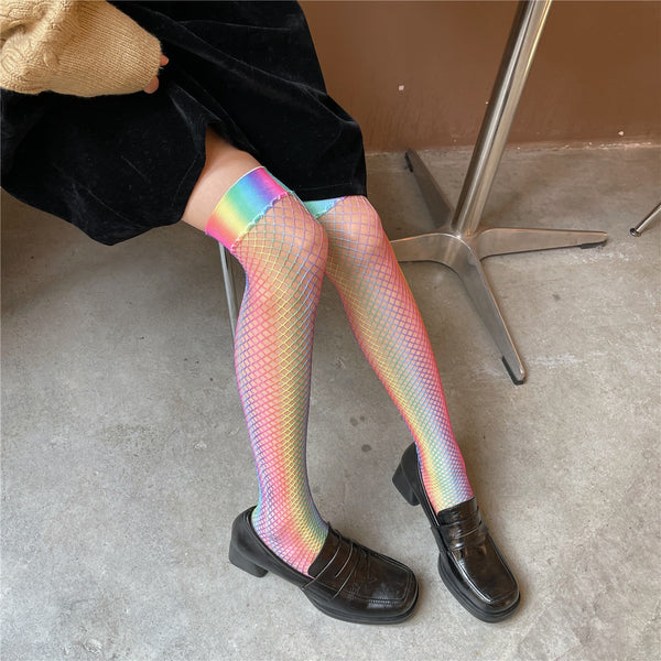 Thigh Mesh Stockings Color Women's Socks - Trendex