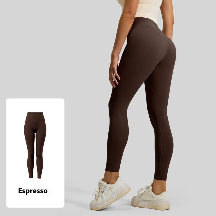 No Embarrassment Line Peach Hip Raise Yoga High Waist Belly Contracting Exercise Nude Feel Leggings - Trendex