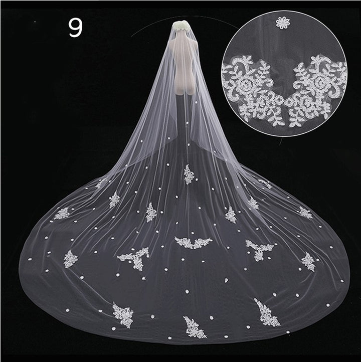 Bridal Wedding Dress Long Tail Luxury Super Fairy Wedding Veil - Trendex