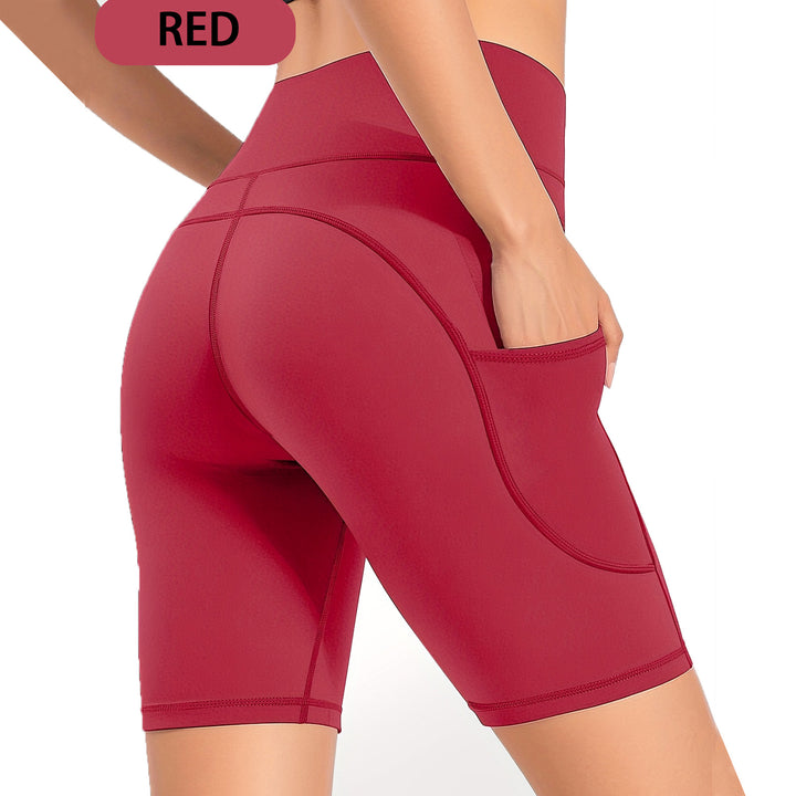 Nude Feel Five Points Yoga Pants Women's Pocket Cycling Pants - Trendex