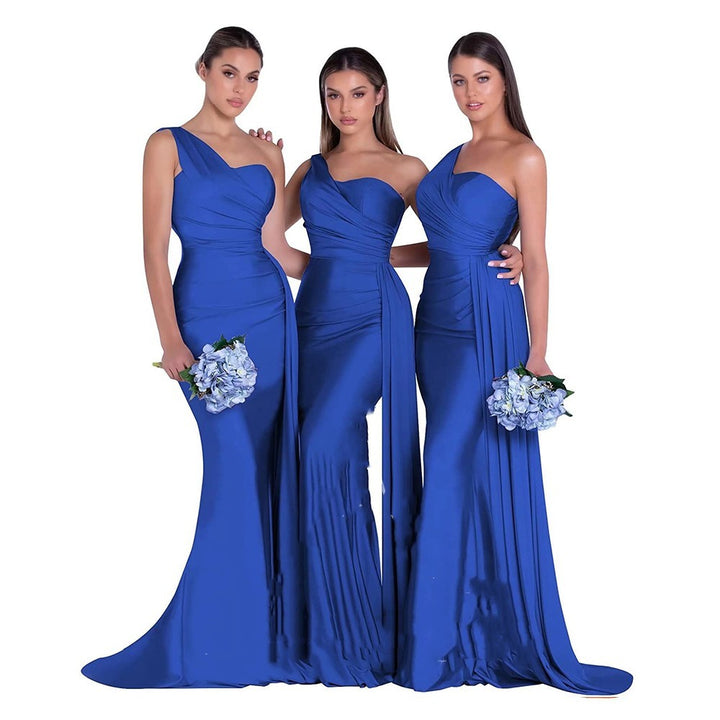 Plus Size Fat MM Mermaid One Shoulder Elegant Wedding Dress - Trendex