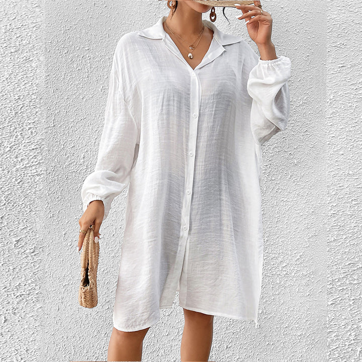 Tencel Slub Cotton Long-sleeved Shirt For Women - Trendex
