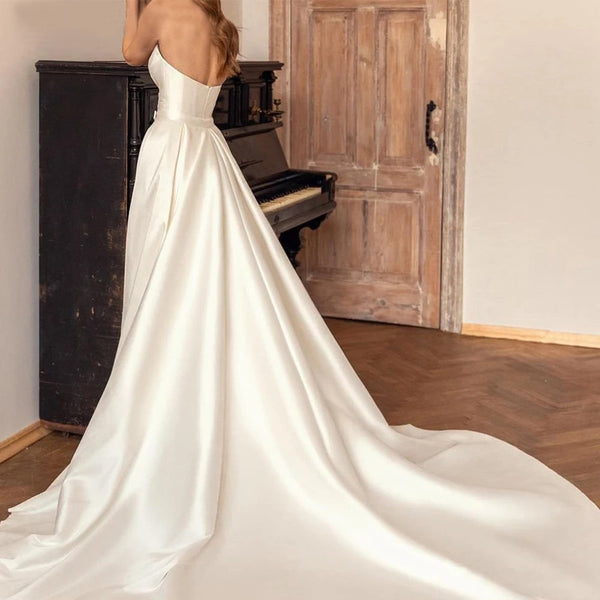 Satin Sheath Sexy Backless High Waist Slimming Trailing Two-way Detachable - Trendex